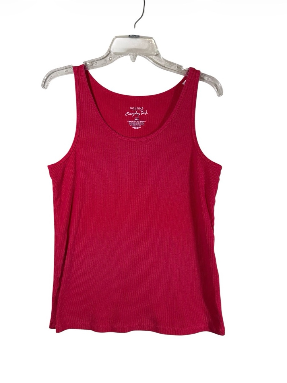 Sonoma red ribbed fitted cotton tank top size women’s XL